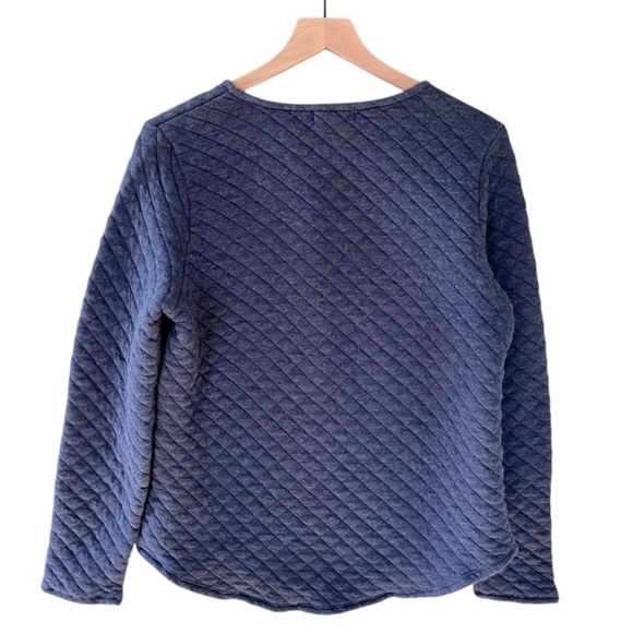 Orvis‎ Women’s Quilted Crewneck Long Sleeve Sweater in Blue Size Medium - Picture 2 of 9